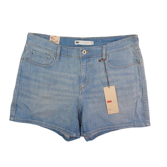 Levi's Denim Shorts Women's Size 12 Mom High Rise 4" Midi Blue Jean W31 Stretch - Picture 1 of 11